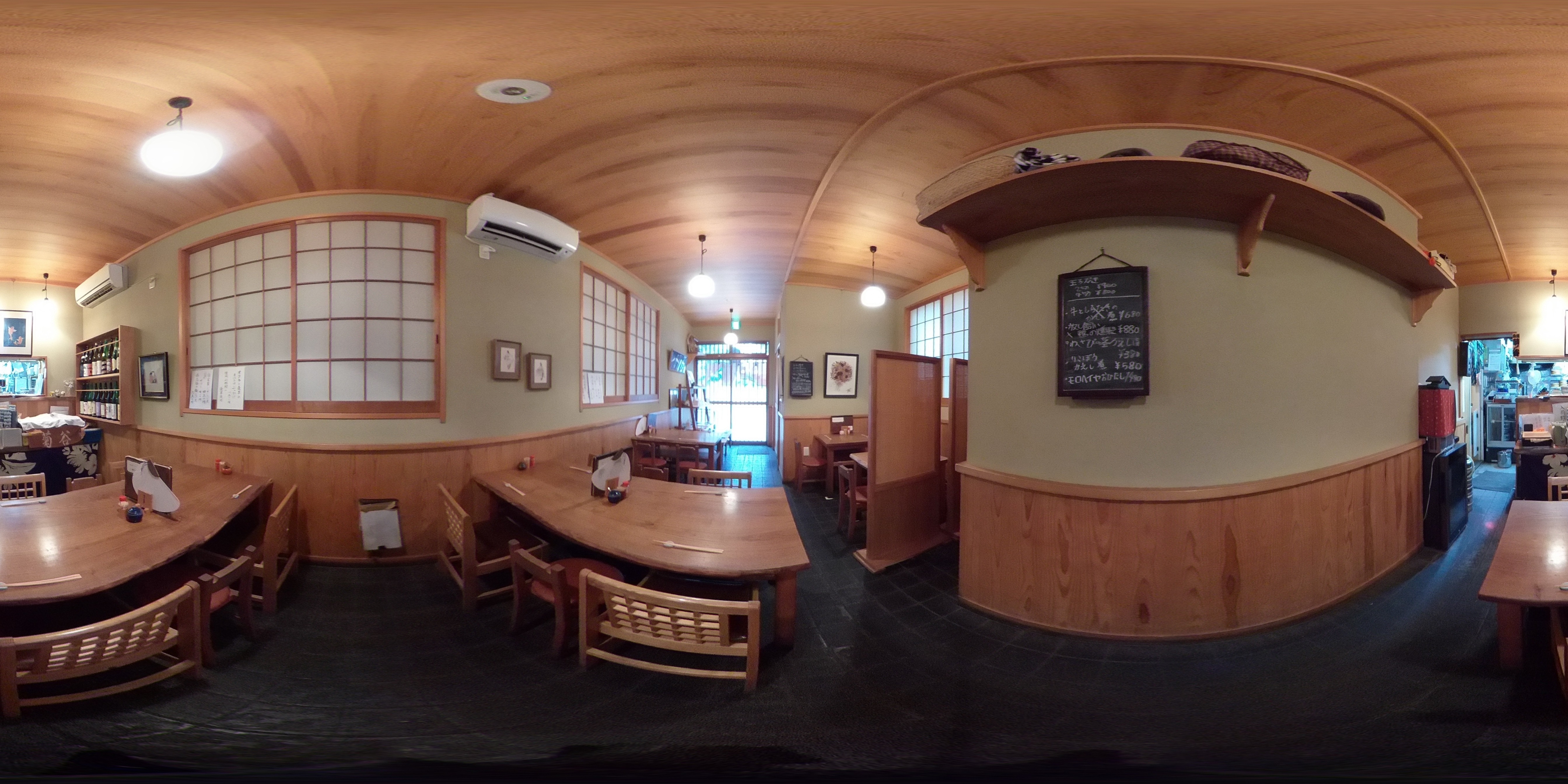 手打そば 菊谷 巣鴨本店で実際に撮影した360度の店内写真