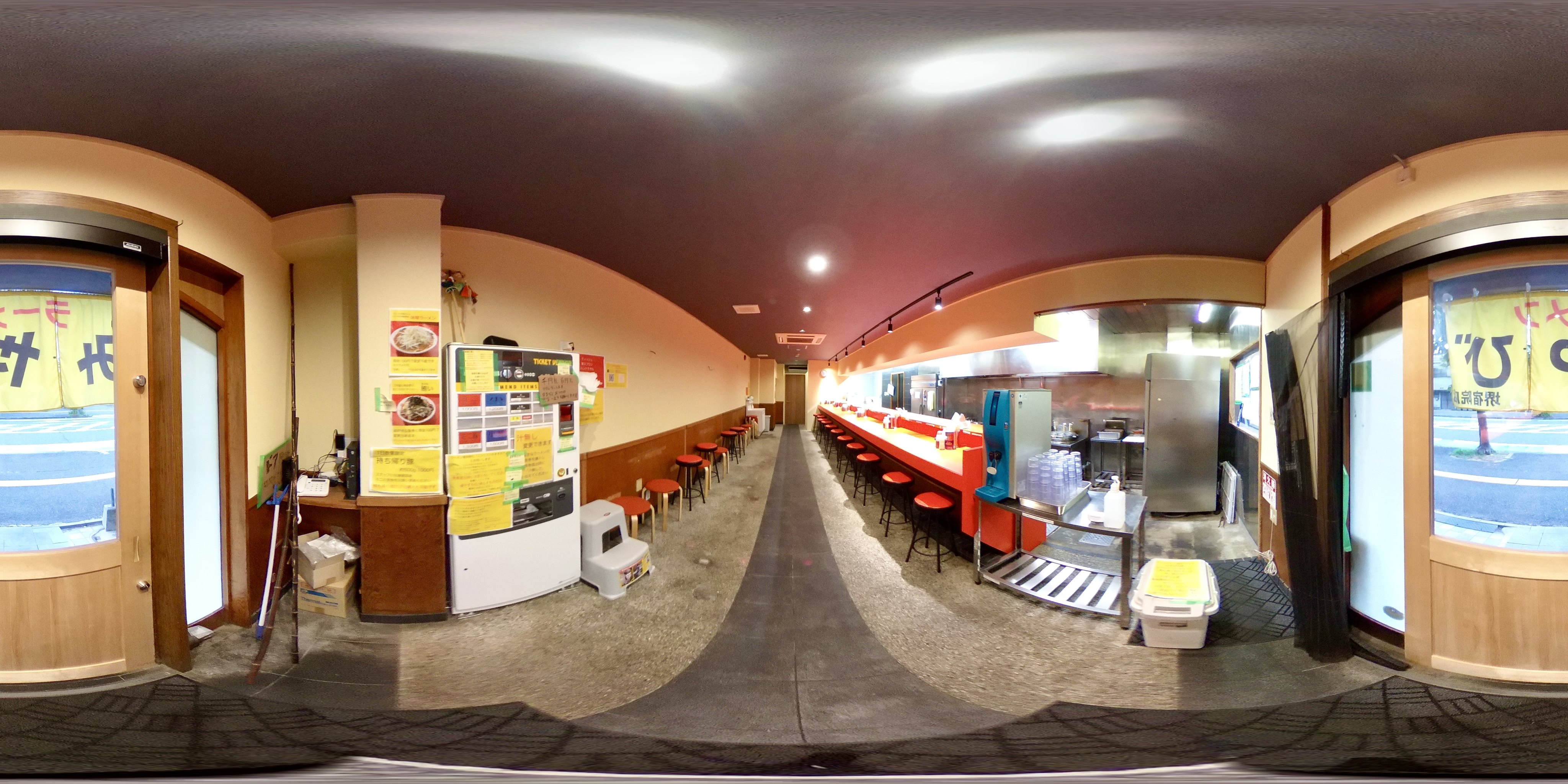 ラーメンみやび 堺宿院店で実際に撮影した360度の店内写真